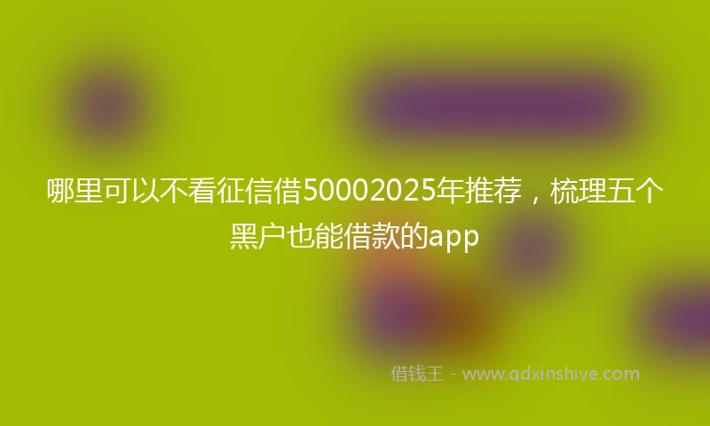 哪里可以不看征信借50002025年推荐，梳理五个黑户也能借款的app
