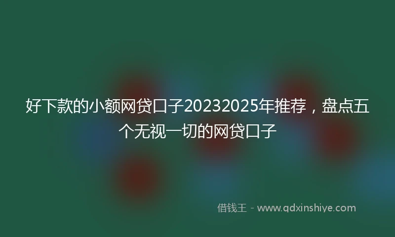 好下款的小额网贷口子20232025年推荐，盘点五个无视一切的网贷口子