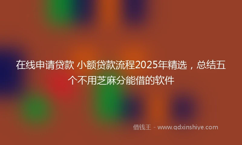 在线申请贷款 小额贷款流程2025年精选，总结五个不用芝麻分能借的软件