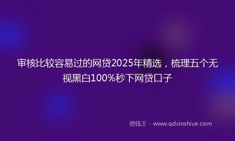 审核比较容易过的网贷2025年精选，梳理五个无视黑白100%秒下网贷口子