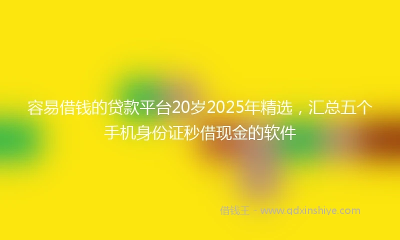 容易借钱的贷款平台20岁2025年精选，汇总五个手机身份证秒借现金的软件