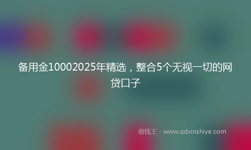 备用金10002025年精选，整合5个无视一切的网贷口子