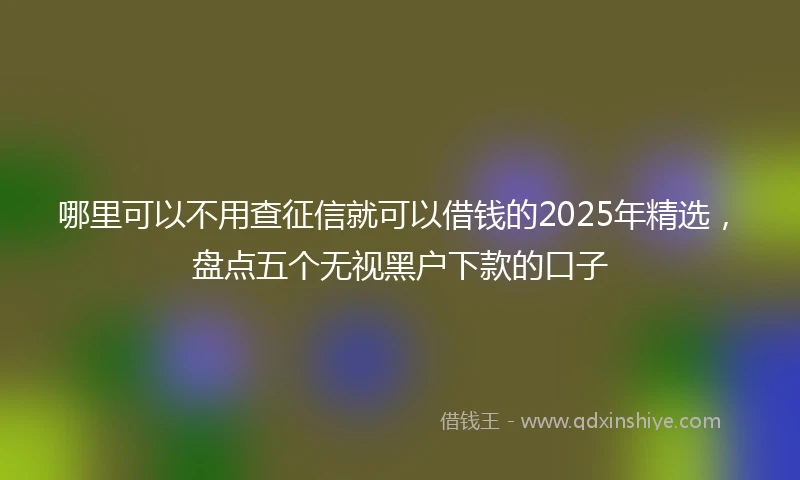 哪里可以不用查征信就可以借钱的2025年精选，盘点五个无视黑户下款的口子