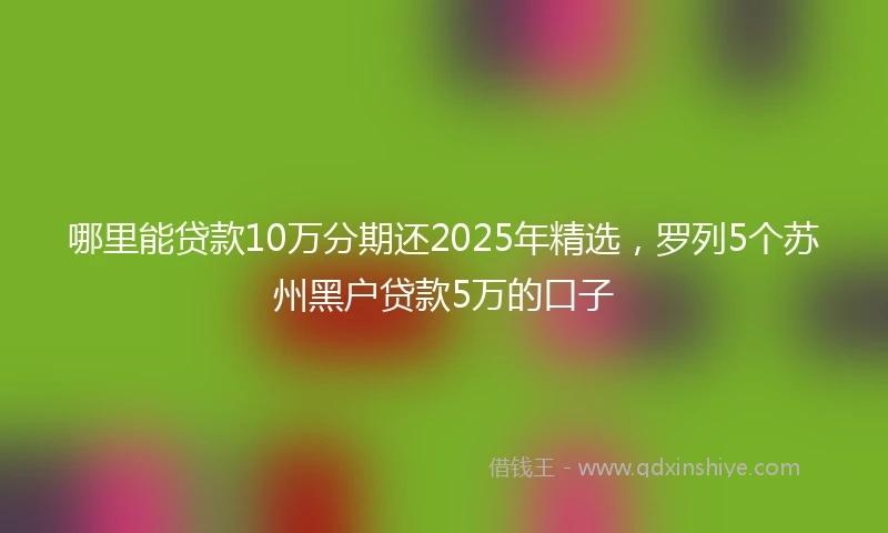 哪里能贷款10万分期还2025年精选，罗列5个苏州黑户贷款5万的口子