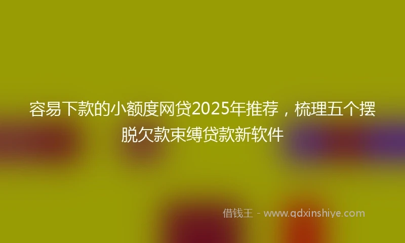 容易下款的小额度网贷2025年推荐，梳理五个摆脱欠款束缚贷款新软件