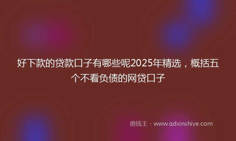 好下款的贷款口子有哪些呢2025年精选，概括五个不看负债的网贷口子