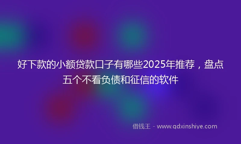 好下款的小额贷款口子有哪些2025年推荐，盘点五个不看负债和征信的软件