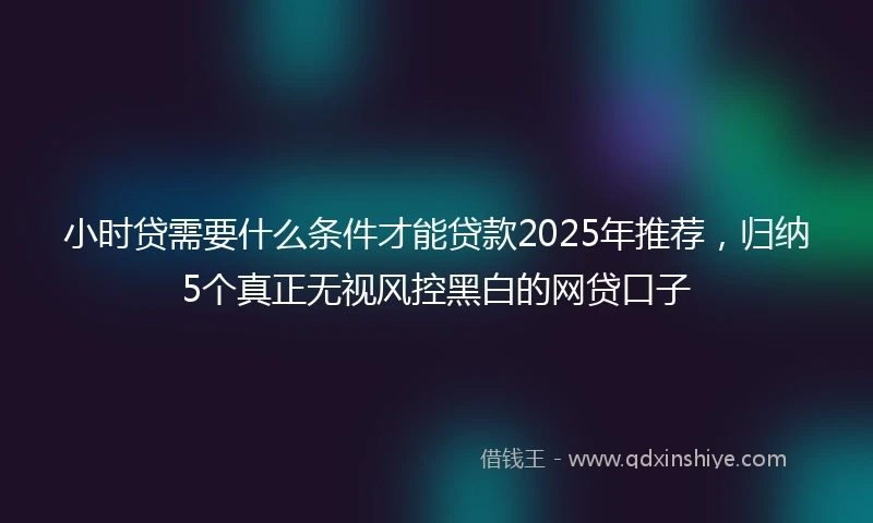 小时贷需要什么条件才能贷款2025年推荐，归纳5个真正无视风控黑白的网贷口子
