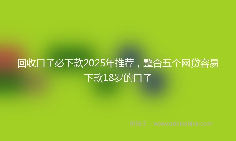 回收口子必下款2025年推荐，整合五个网贷容易下款18岁的口子