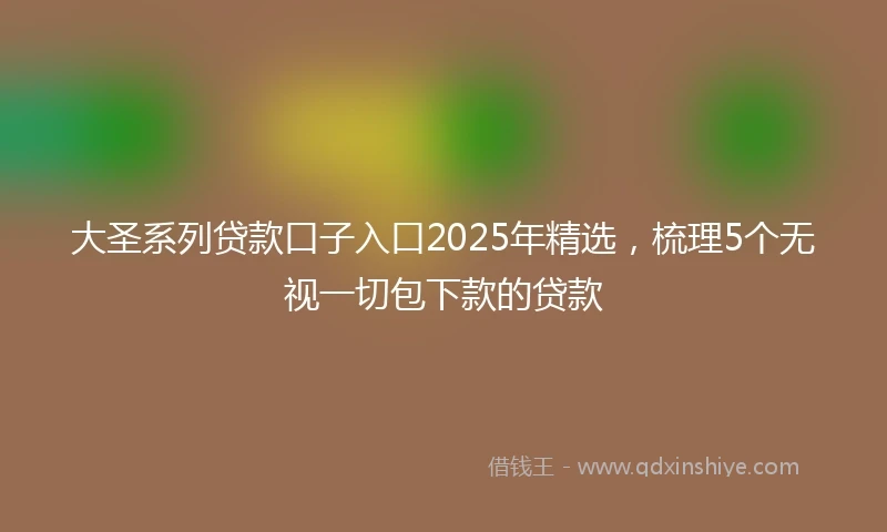 大圣系列贷款口子入口2025年精选，梳理5个无视一切包下款的贷款