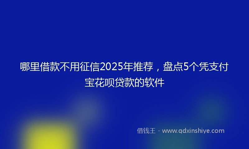 哪里借款不用征信2025年推荐，盘点5个凭支付宝花呗贷款的软件