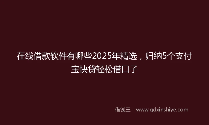在线借款软件有哪些2025年精选，归纳5个支付宝快贷轻松借口子
