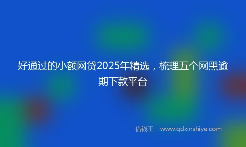好通过的小额网贷2025年精选，梳理五个网黑逾期下款平台