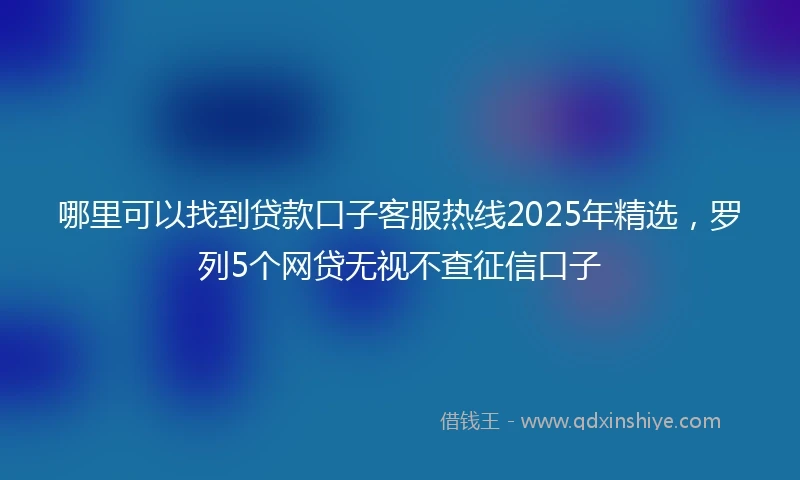 哪里可以找到贷款口子客服热线2025年精选，罗列5个网贷无视不查征信口子