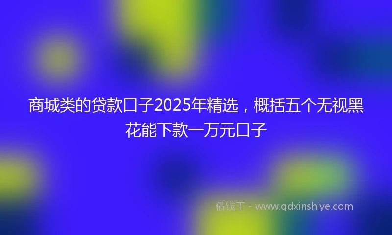 商城类的贷款口子2025年精选，概括五个无视黑花能下款一万元口子