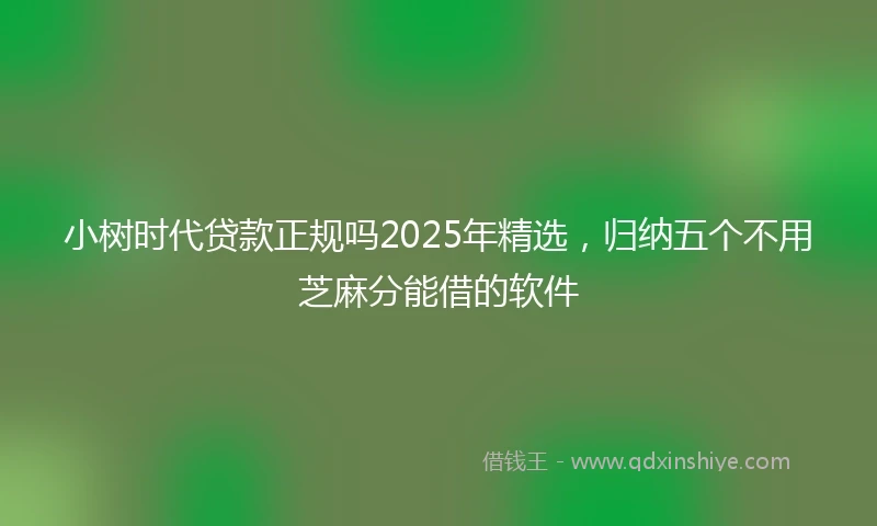 小树时代贷款正规吗2025年精选，归纳五个不用芝麻分能借的软件