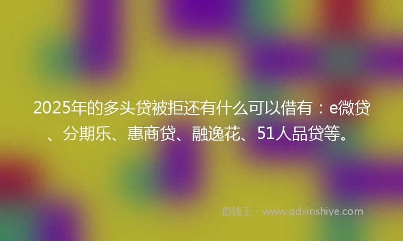 2025年的多头贷被拒还有什么可以借有：e微贷、分期乐、惠商贷、融逸花、51人品贷等。