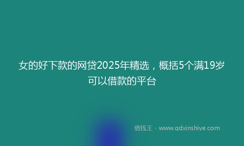 女的好下款的网贷2025年精选，概括5个满19岁可以借款的平台