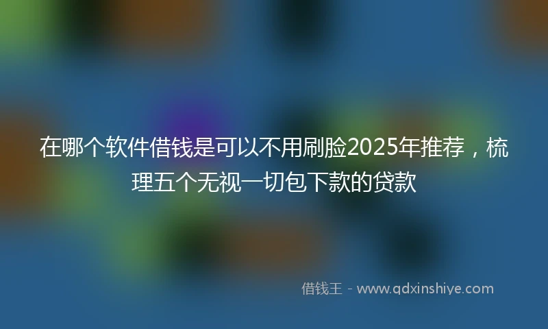 在哪个软件借钱是可以不用刷脸2025年推荐，梳理五个无视一切包下款的贷款