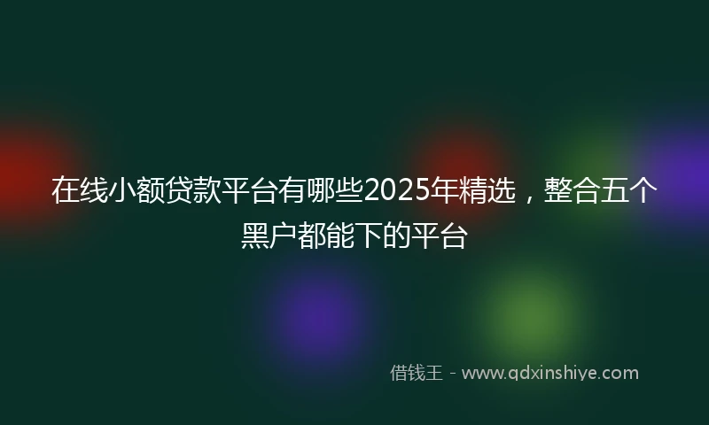 在线小额贷款平台有哪些2025年精选，整合五个黑户都能下的平台