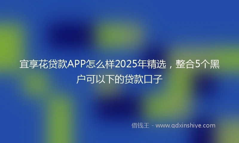 宜享花贷款APP怎么样2025年精选，整合5个黑户可以下的贷款口子