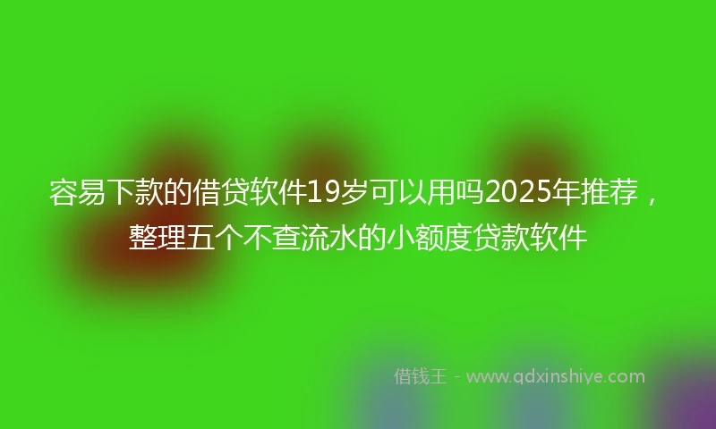 容易下款的借贷软件19岁可以用吗2025年推荐，整理五个不查流水的小额度贷款软件