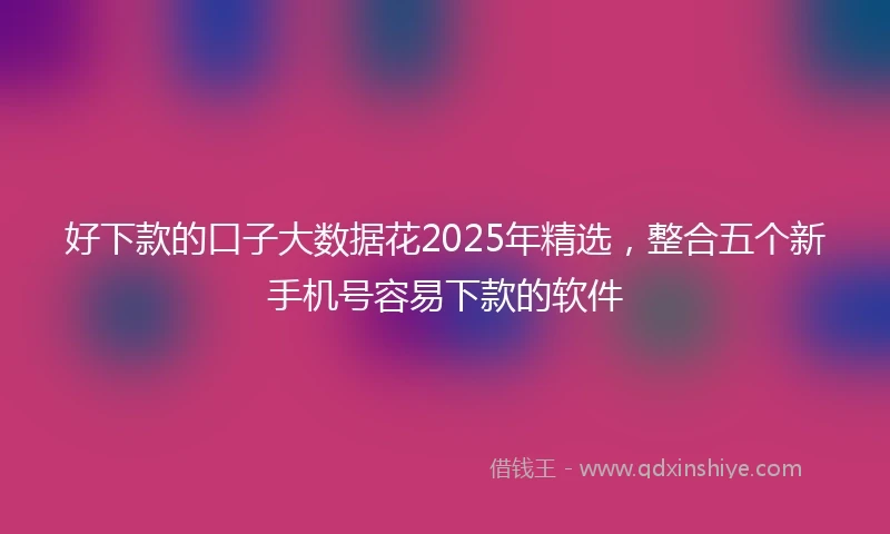 好下款的口子大数据花2025年精选，整合五个新手机号容易下款的软件