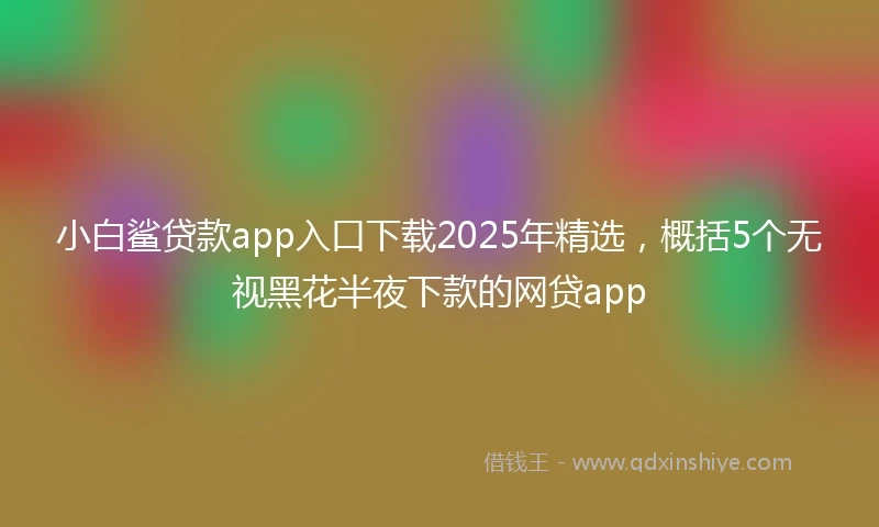 小白鲨贷款app入口下载2025年精选，概括5个无视黑花半夜下款的网贷app