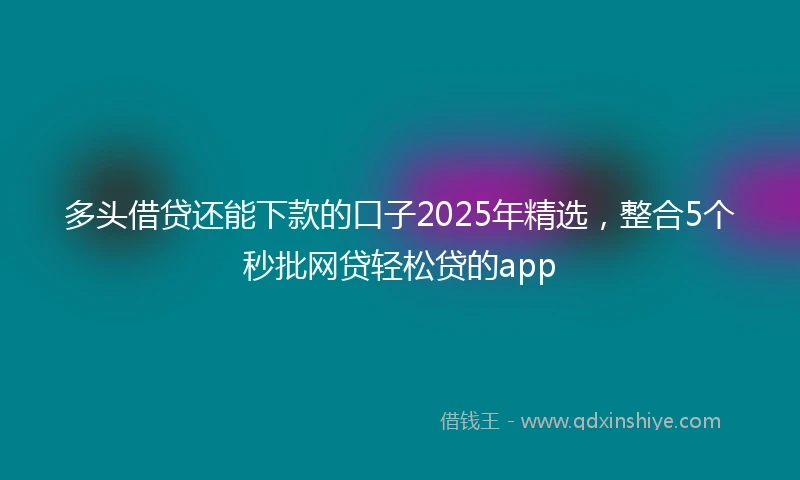 多头借贷还能下款的口子2025年精选，整合5个秒批网贷轻松贷的app