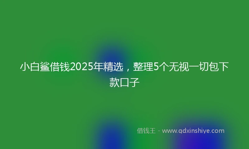 小白鲨借钱2025年精选，整理5个无视一切包下款口子