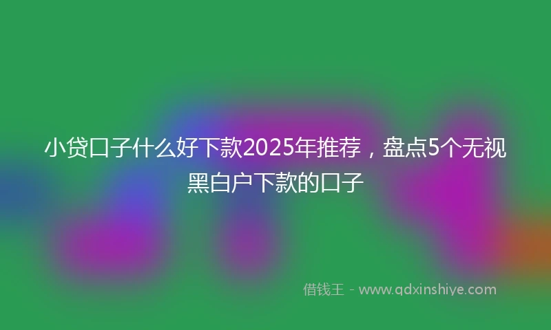 小贷口子什么好下款2025年推荐，盘点5个无视黑白户下款的口子