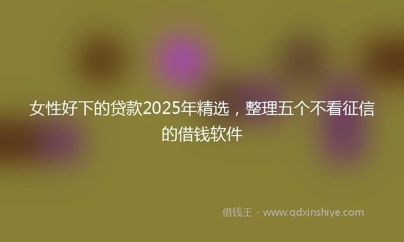 女性好下的贷款2025年精选，整理五个不看征信的借钱软件