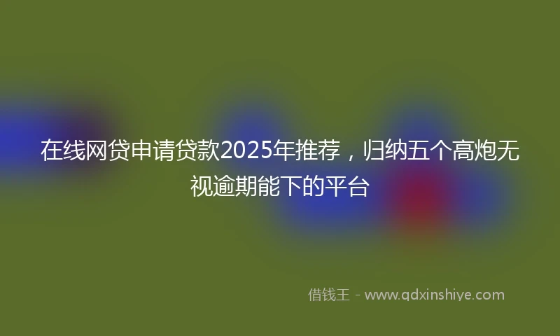在线网贷申请贷款2025年推荐，归纳五个高炮无视逾期能下的平台