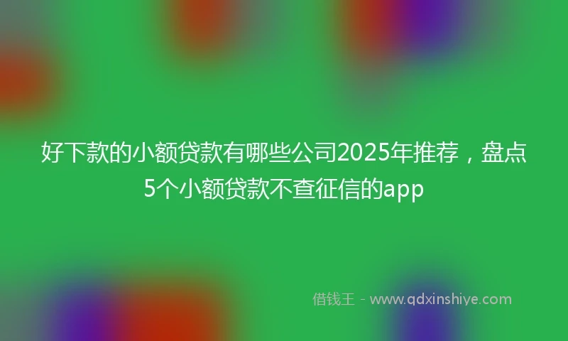 好下款的小额贷款有哪些公司2025年推荐，盘点5个小额贷款不查征信的app