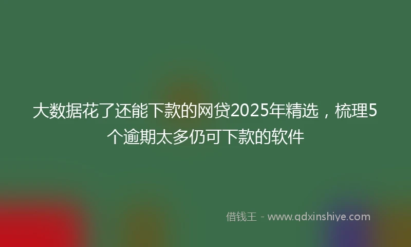 大数据花了还能下款的网贷2025年精选，梳理5个逾期太多仍可下款的软件