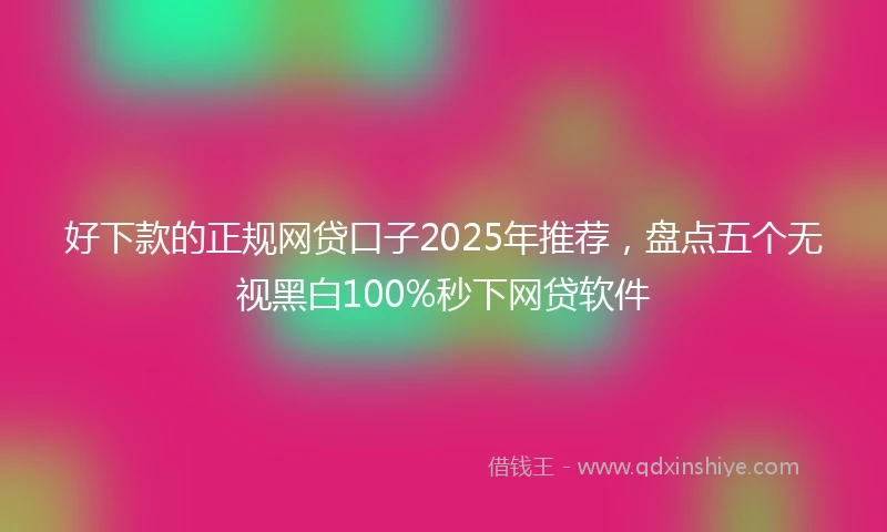 好下款的正规网贷口子2025年推荐，盘点五个无视黑白100%秒下网贷软件