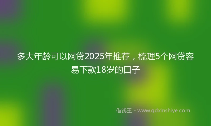 多大年龄可以网贷2025年推荐，梳理5个网贷容易下款18岁的口子