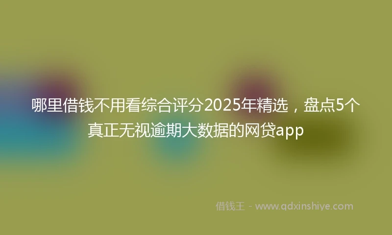 哪里借钱不用看综合评分2025年精选，盘点5个真正无视逾期大数据的网贷app