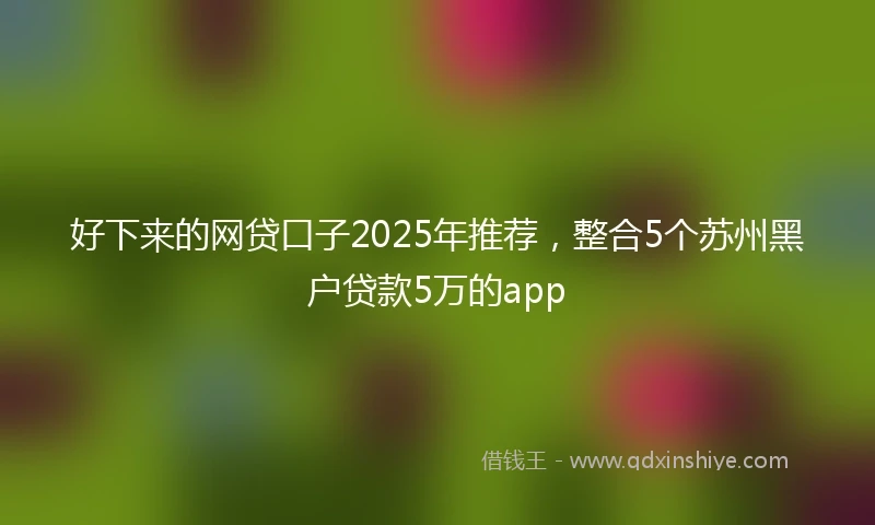好下来的网贷口子2025年推荐，整合5个苏州黑户贷款5万的app