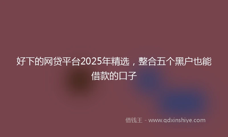 好下的网贷平台2025年精选，整合五个黑户也能借款的口子
