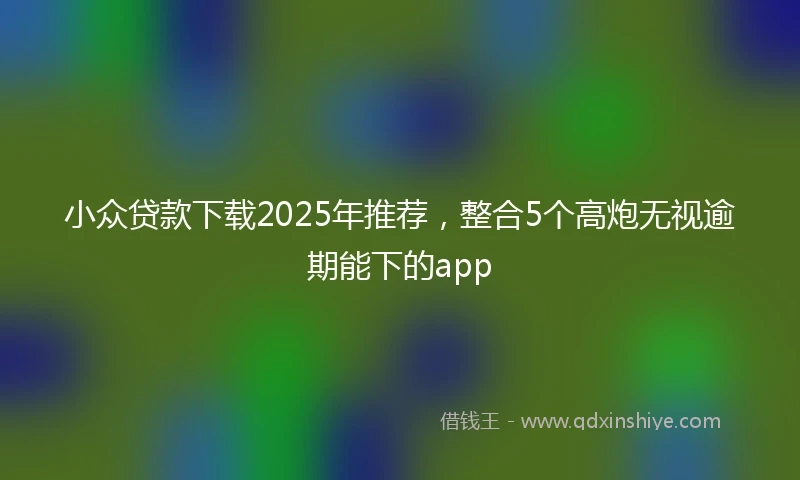 小众贷款下载2025年推荐，整合5个高炮无视逾期能下的app