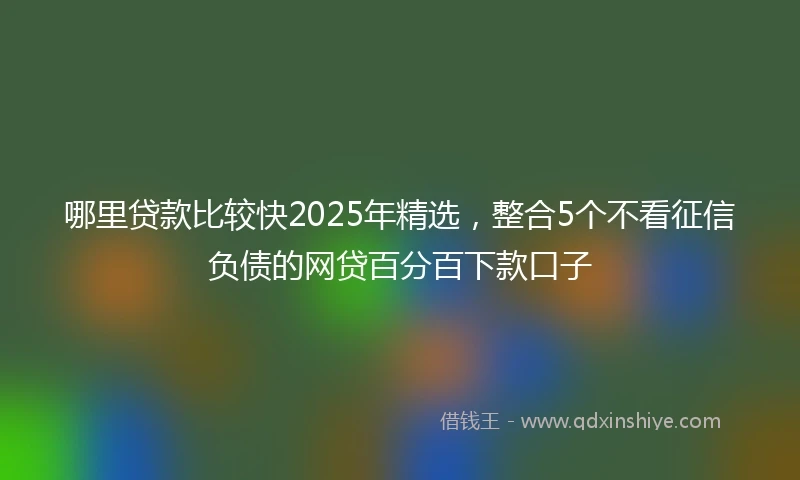 哪里贷款比较快2025年精选，整合5个不看征信负债的网贷百分百下款口子