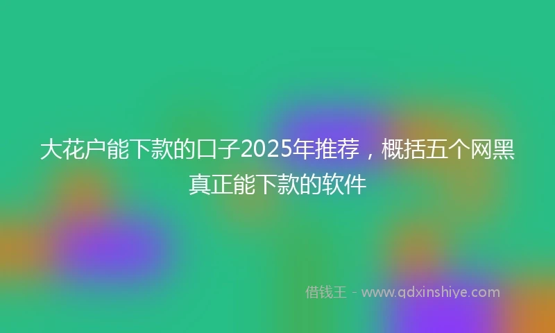 大花户能下款的口子2025年推荐，概括五个网黑真正能下款的软件