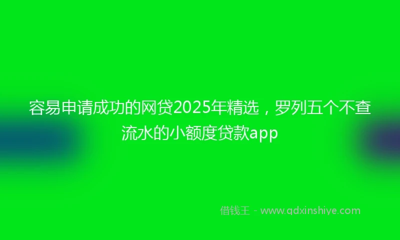 容易申请成功的网贷2025年精选，罗列五个不查流水的小额度贷款app
