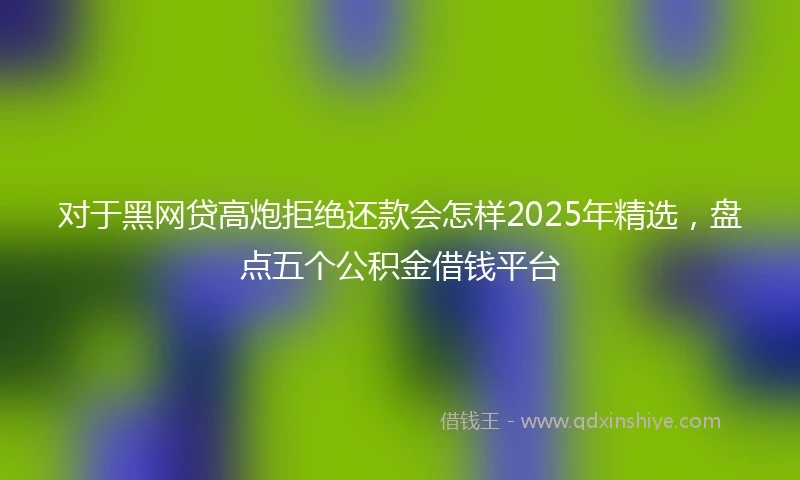 对于黑网贷高炮拒绝还款会怎样2025年精选，盘点五个公积金借钱平台