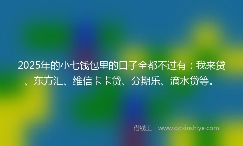 2025年的小七钱包里的口子全都不过有：我来贷、东方汇、维信卡卡贷、分期乐、滴水贷等。