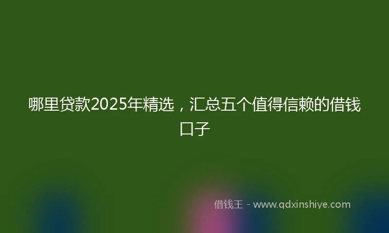 哪里贷款2025年精选，汇总五个值得信赖的借钱口子