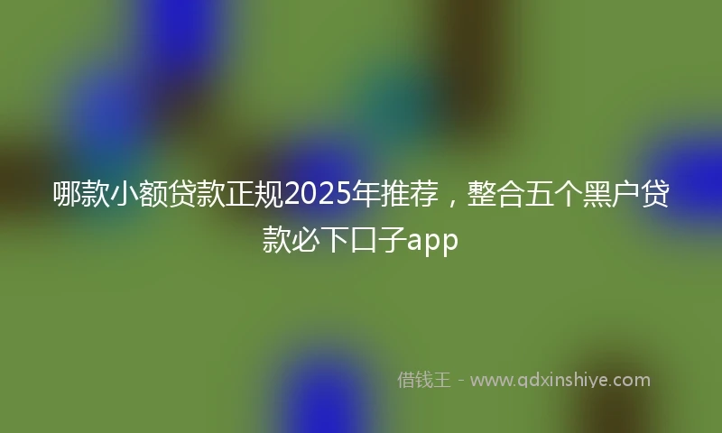 哪款小额贷款正规2025年推荐，整合五个黑户贷款必下口子app