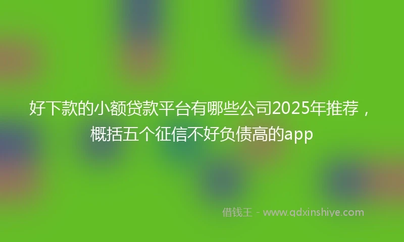 好下款的小额贷款平台有哪些公司2025年推荐，概括五个征信不好负债高的app