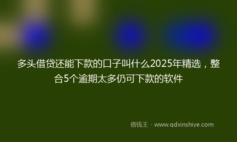 多头借贷还能下款的口子叫什么2025年精选，整合5个逾期太多仍可下款的软件